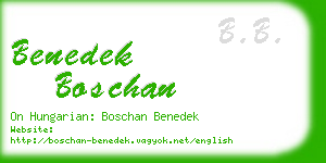 benedek boschan business card